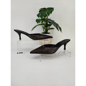 Cole Haan Women's Patent Leather Black and Gold Heel Shoes Size 8.5B US